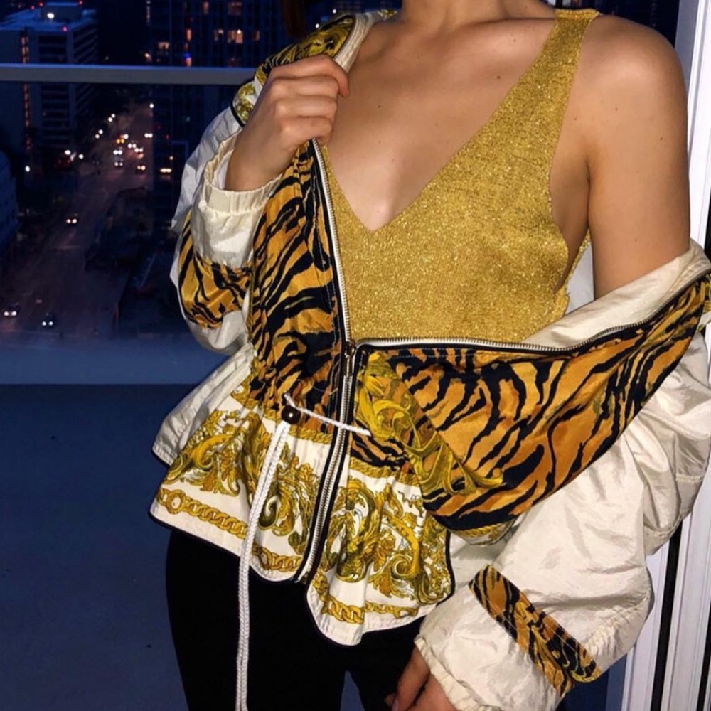 Vintage 90s animal tiger print windbreaker jacket